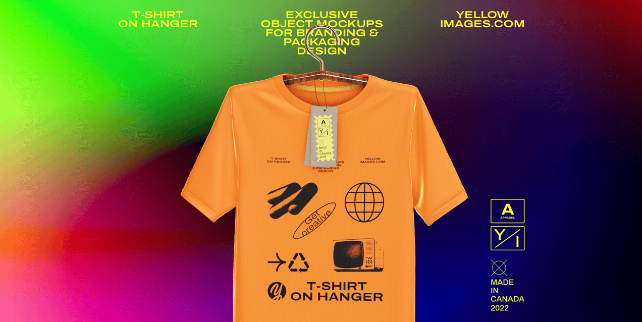 ProVisual —  T-Shirt on Hanger with Tag 3D mockup and 3D model - create your perfect project online
