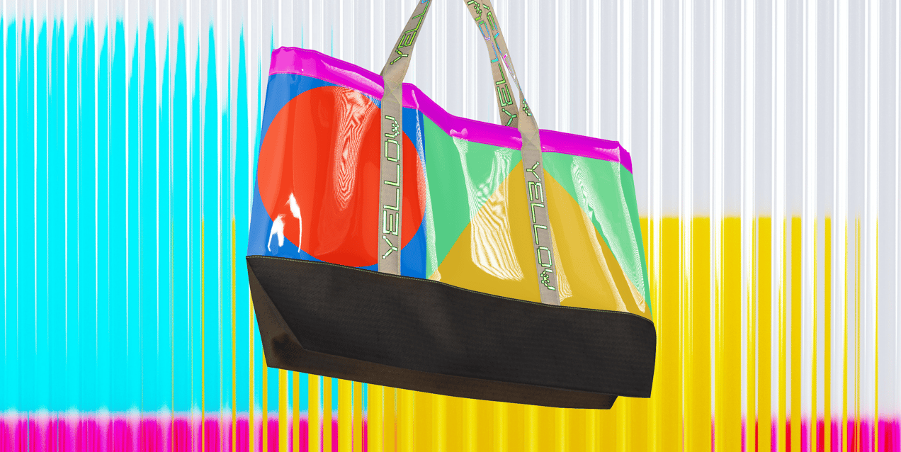 ProVisual —  Glossy Plastic Shopping Bag 3D mockup and 3D model - customize online now
