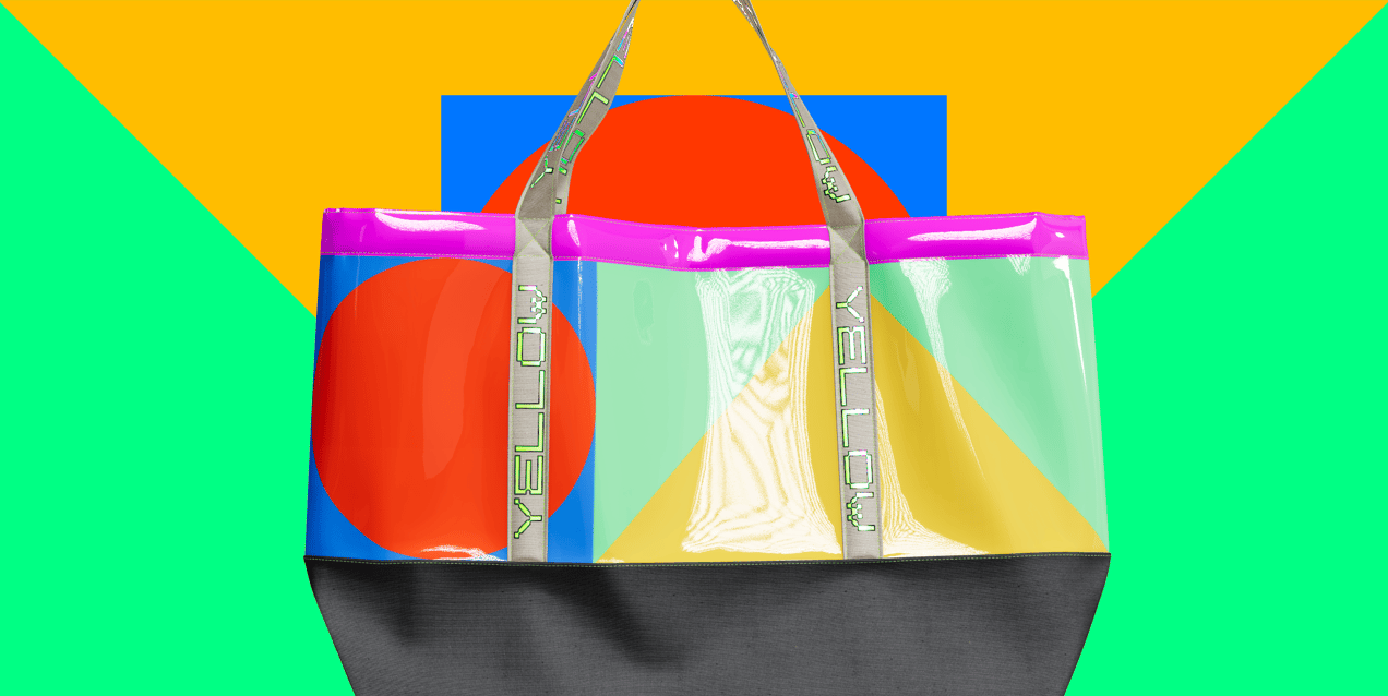 ProVisual —  Glossy Plastic Shopping Bag 3D mockup and 3D model - customize online now