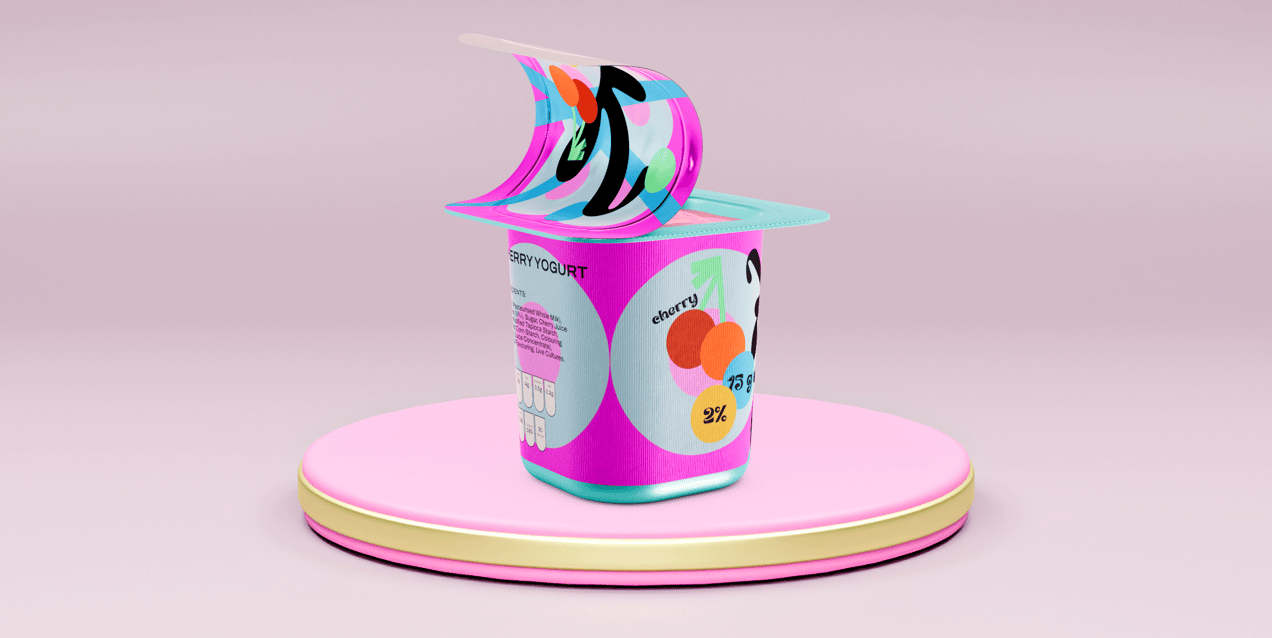 ProVisual — Half Opened Yogurt Cup 3D mockup and 3D model - customize online now