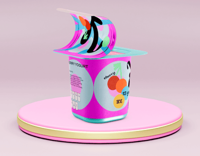 ProVisual — Half Opened Yogurt Cup 3D mockup and 3D model - customize online now