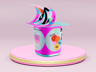 ProVisual — Half Opened Yogurt Cup 3D mockup and 3D model - customize online now