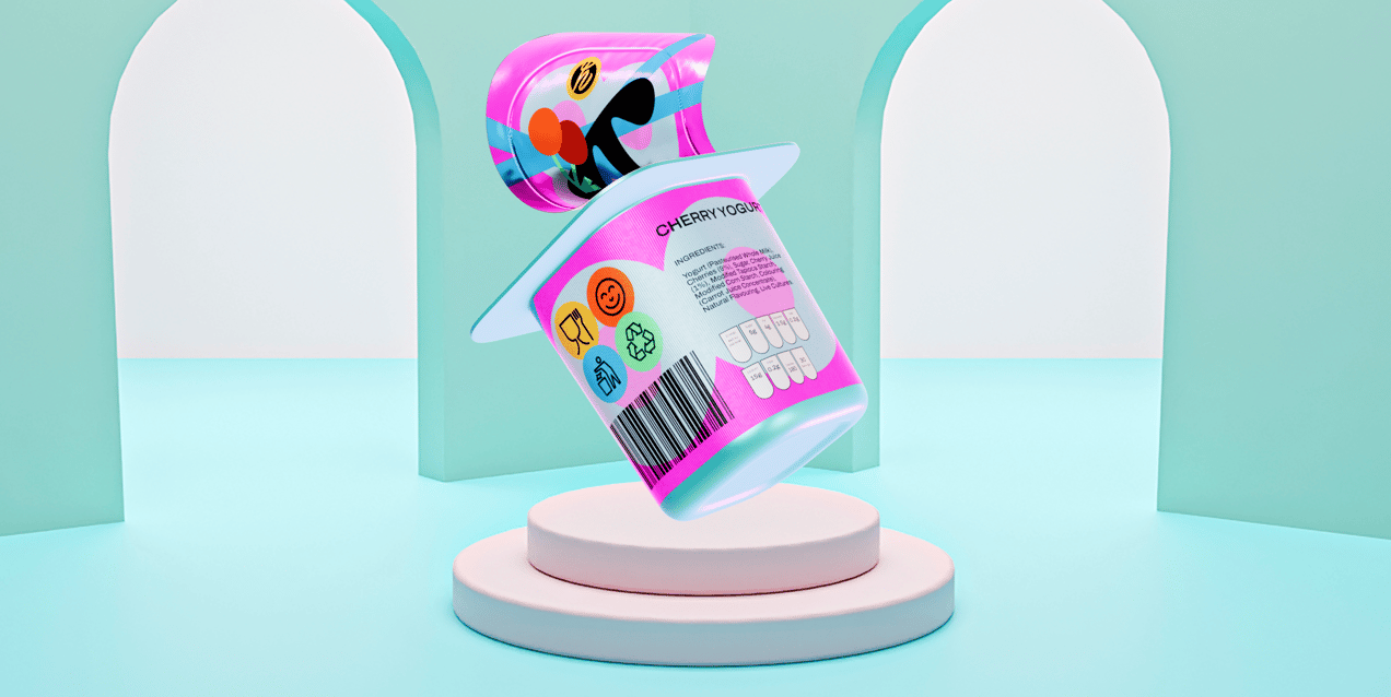 ProVisual — Half Opened Yogurt Cup 3D mockup and 3D model - customize online now