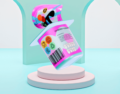 ProVisual — Half Opened Yogurt Cup 3D mockup and 3D model - customize online now