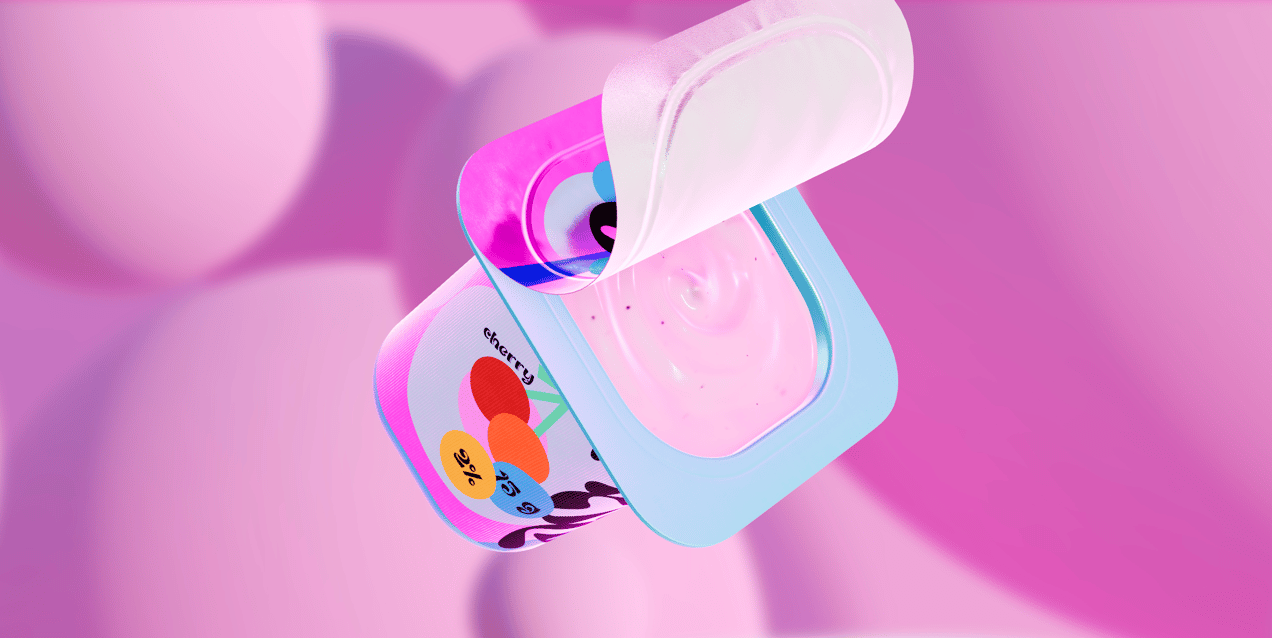 ProVisual — Half Opened Yogurt Cup 3D mockup and 3D model - customize online now