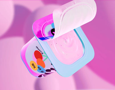ProVisual — Half Opened Yogurt Cup 3D mockup and 3D model - customize online now