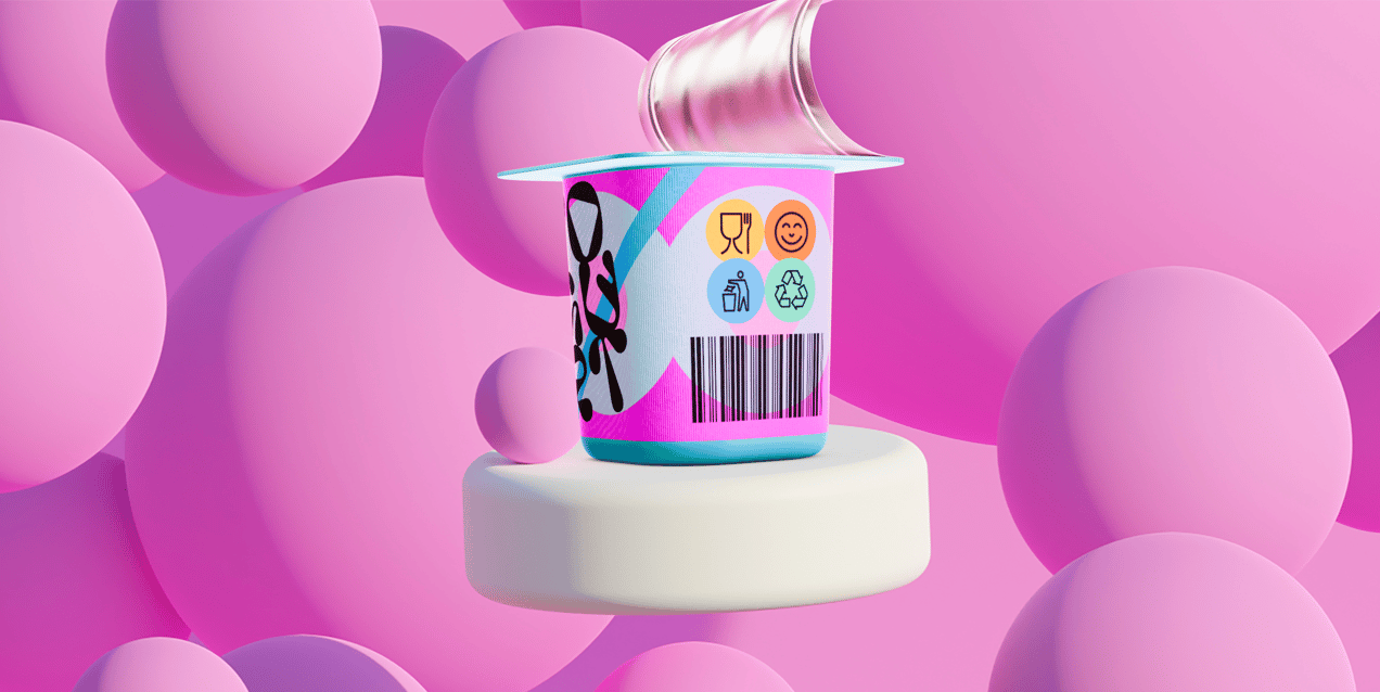 ProVisual — Half Opened Yogurt Cup 3D mockup and 3D model - customize online now