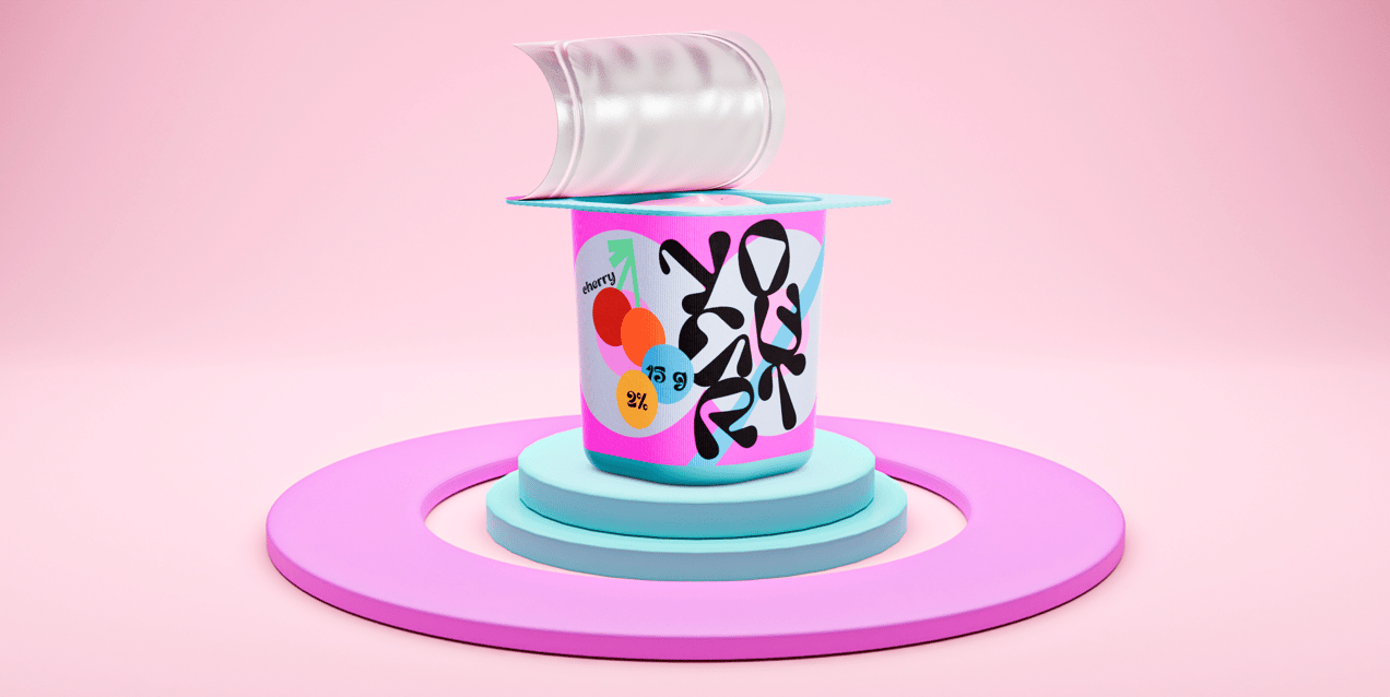 ProVisual — Half Opened Yogurt Cup 3D mockup