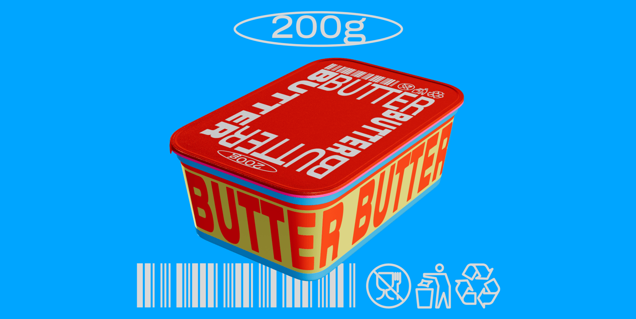 ProVisual — Butter Tub with Foil Lid 3D mockup and 3D model - visualize online now