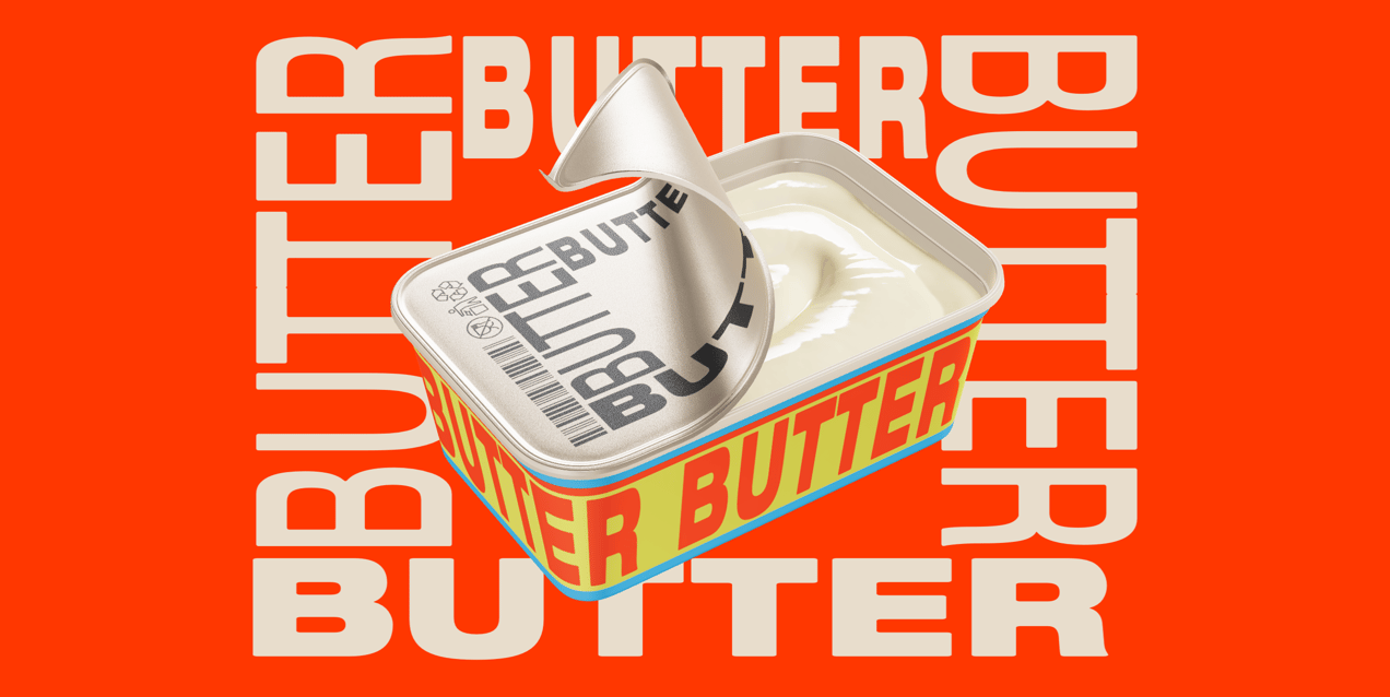 ProVisual — Half Opened Butter Tub 3D mockup and 3D model - try it now and get yours today