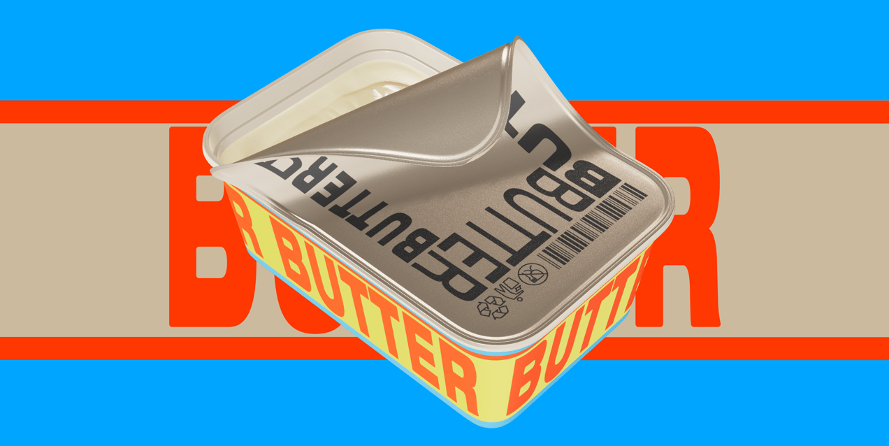 ProVisual — Half Opened Butter Tub 3D mockup and 3D model - try it now and get yours today