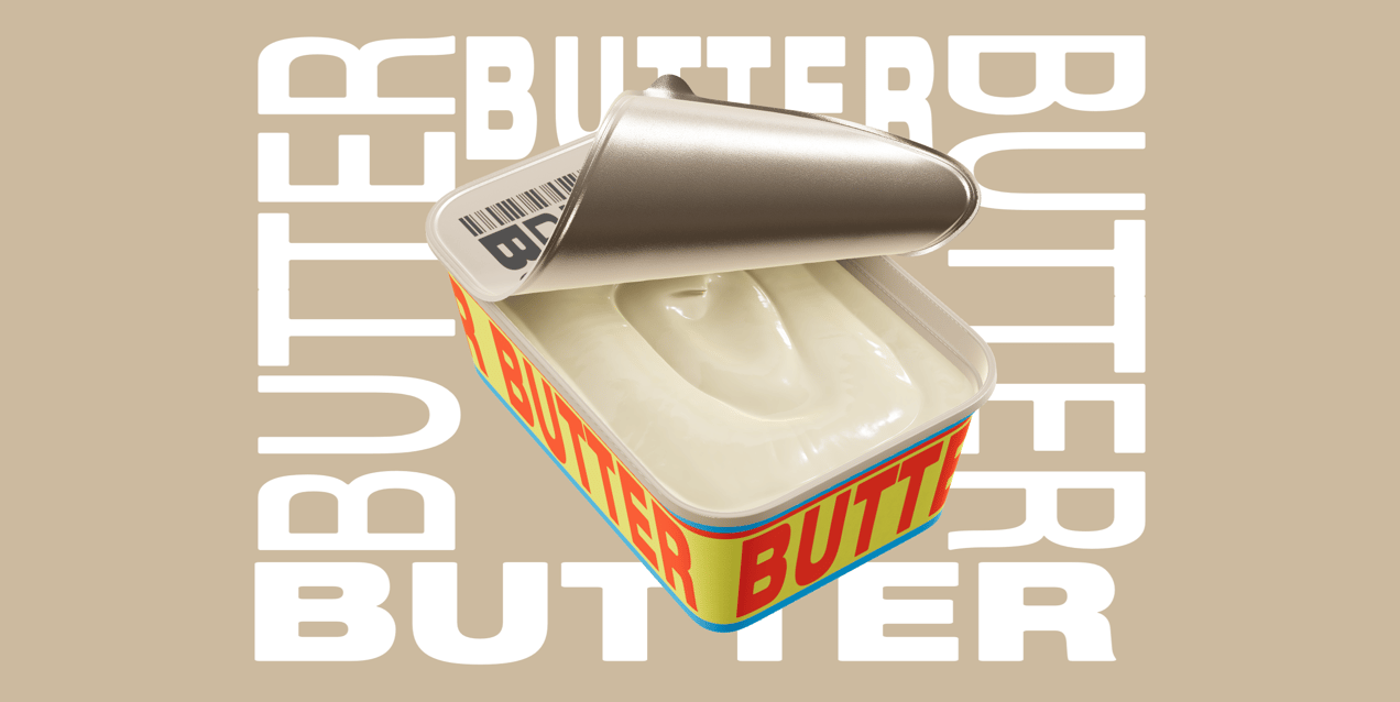 ProVisual — Half Opened Butter Tub 3D mockup and 3D model - try it now and get yours today
