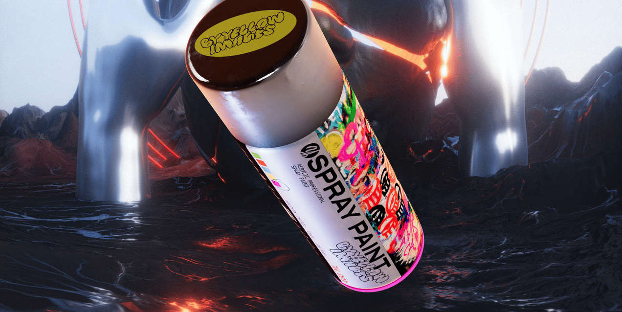 ProVisual — Closed Spray Paint Can 3D mockup and 3D model - customize online now
