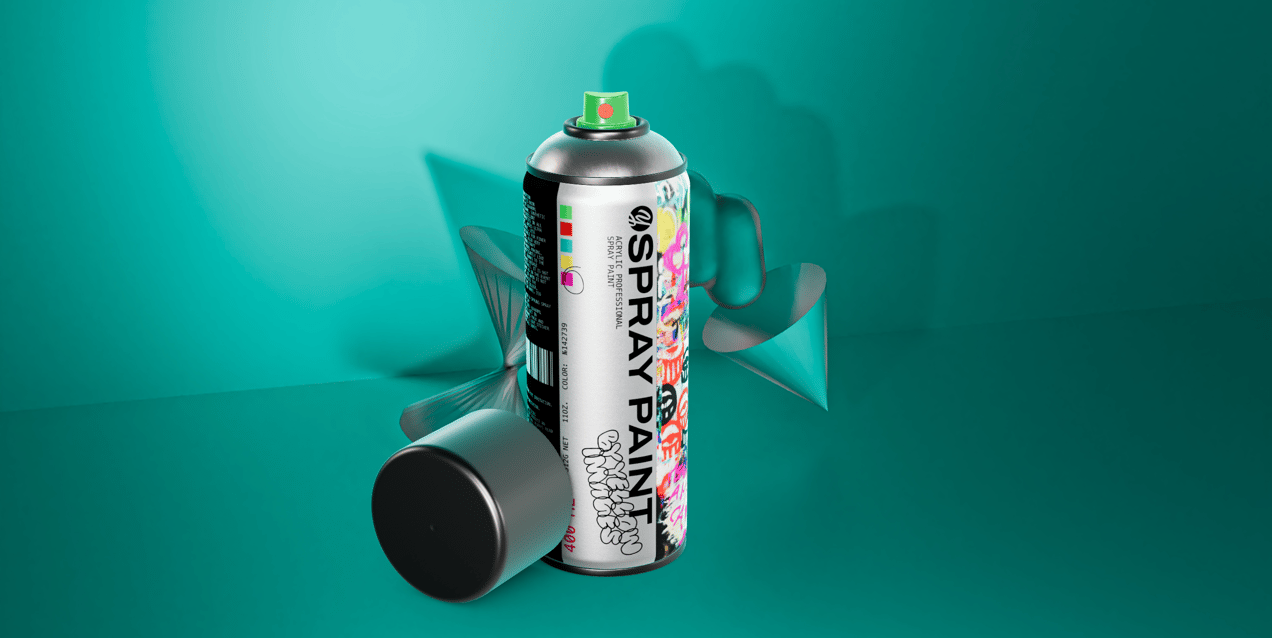 ProVisual — Opened Spray Paint Can 3D mockup and 3D model