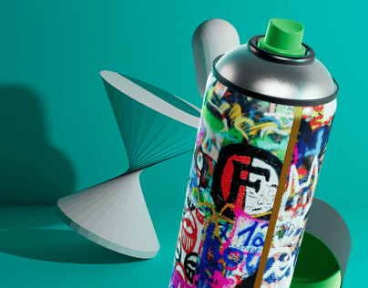 ProVisual — Opened Spray Paint Can 3D mockup and 3D model