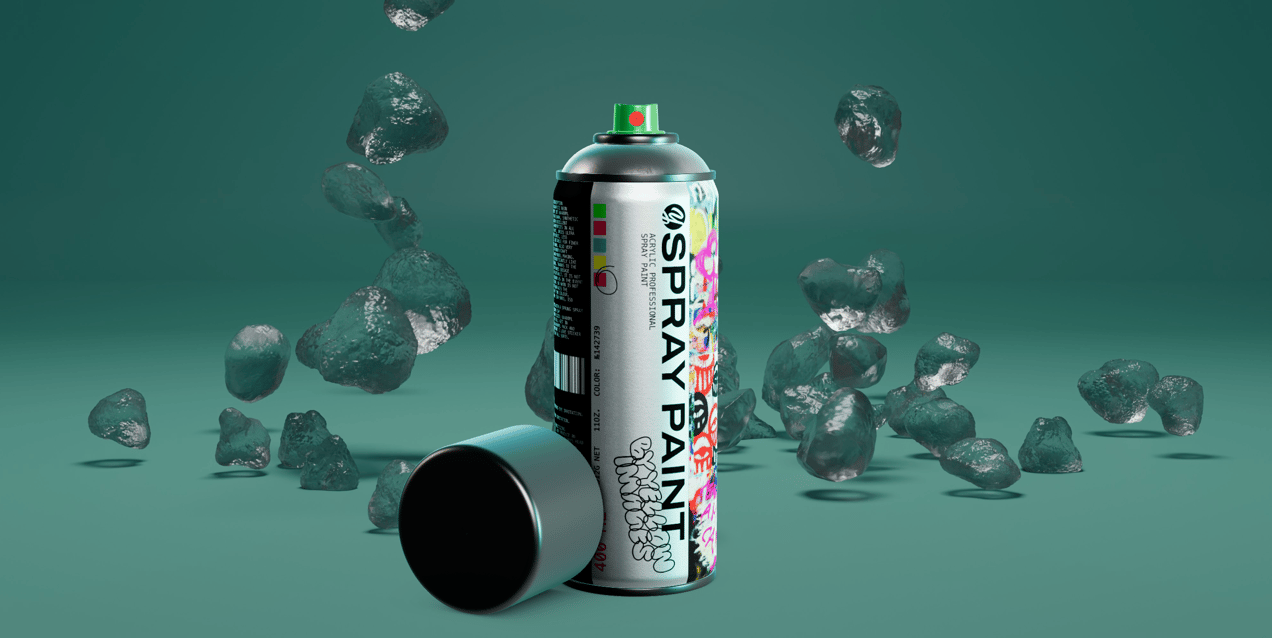ProVisual — Opened Spray Paint Can 3D mockup and 3D model
