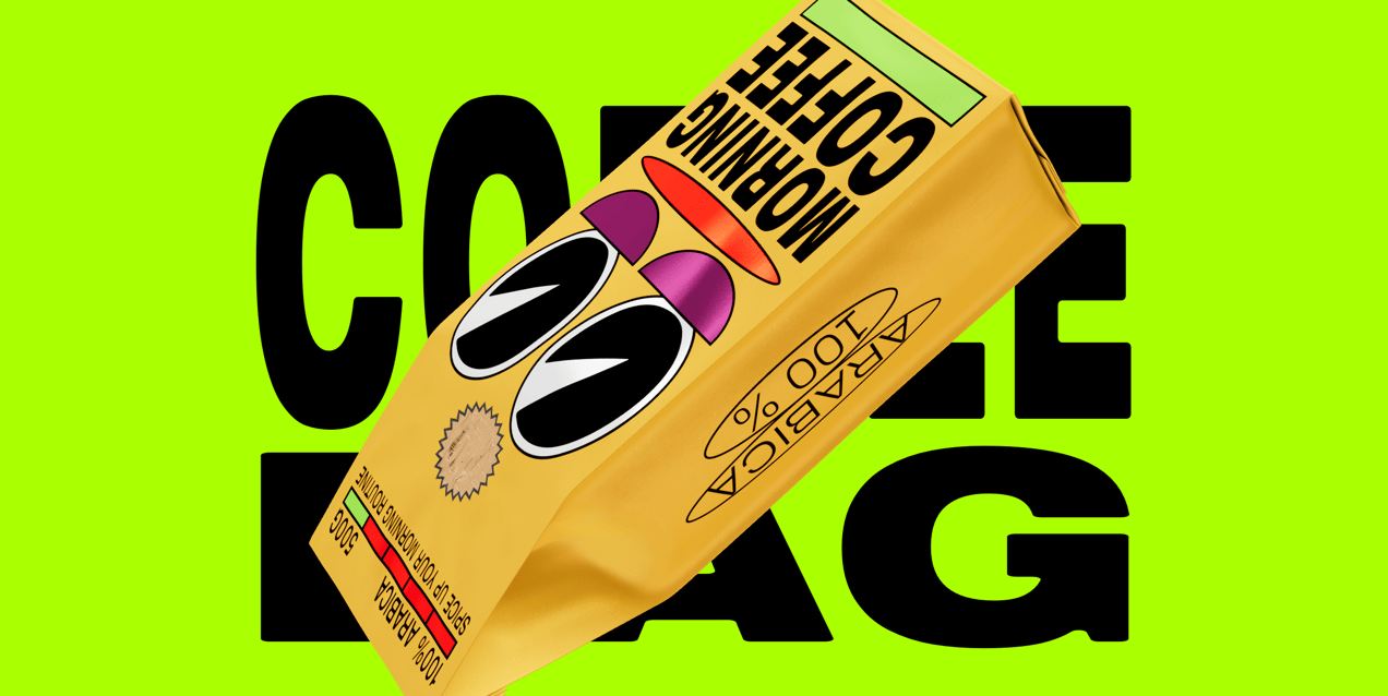 ProVisual — 500g Quad Seal Coffee Bag with Valve 3D mockup and 3D model -  try it now and get yours today
