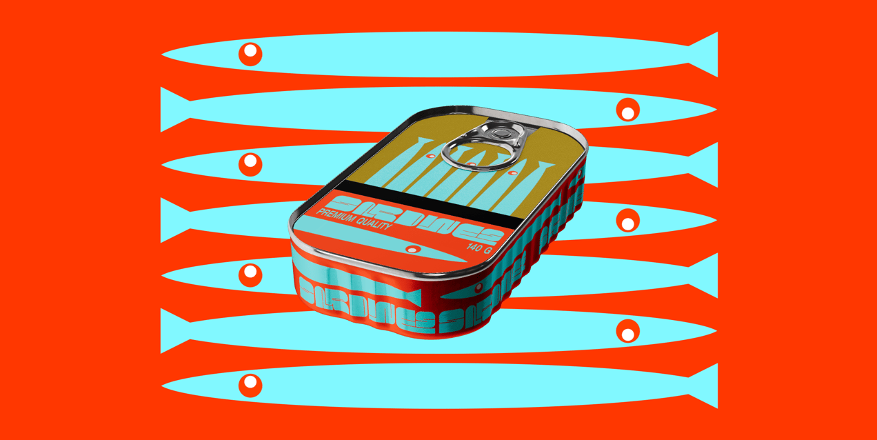 ProVisual —  125g Fish Can with Label 3D mockup and 3D model - explore every detail and customize online now
