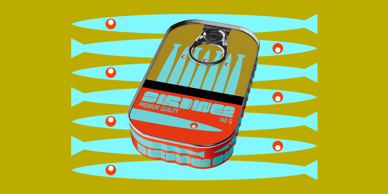 ProVisual — 125g Sardine Can with Label 3D mockup