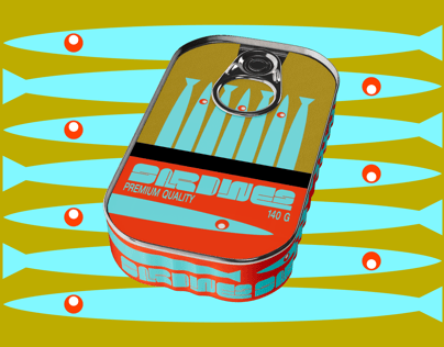 ProVisual — 125g Sardine Can with Label 3D mockup