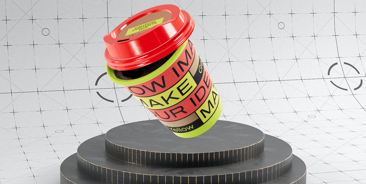 ProVisual — Half Opened Coffee Cup 3D mockup and 3D model - visualize online now