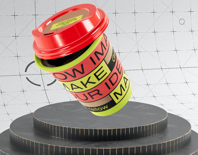 ProVisual — Half Opened Coffee Cup 3D mockup and 3D model - visualize online now