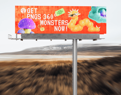 ProVisual —  Unipole Billboard 48x14 Feet 3D mockup and 3D model