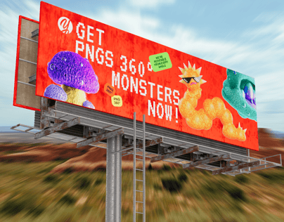 ProVisual —  Unipole Billboard 48x14 Feet 3D mockup and 3D model
