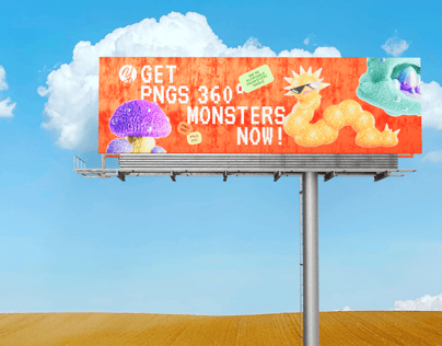 ProVisual —  Unipole Billboard 48x14 Feet 3D mockup and 3D model