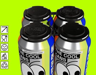 ProVisual —  4 Pack 330ml Can Carrier 3D mockup and 3D model - customize online now