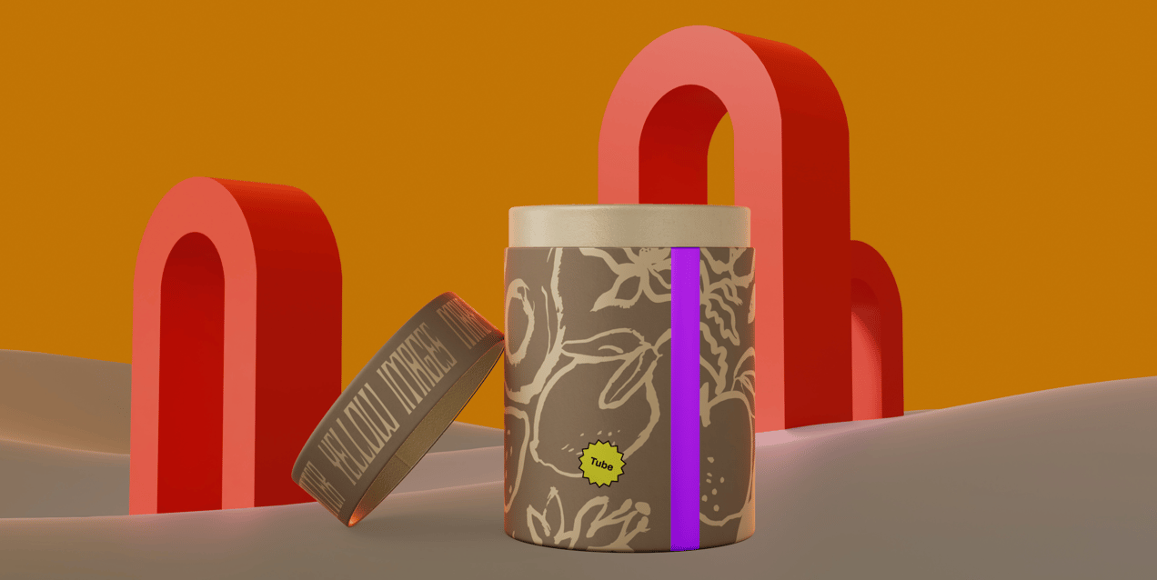 ProVisual — Opened Paper Tube 3D mockup and 3D model - try it now 