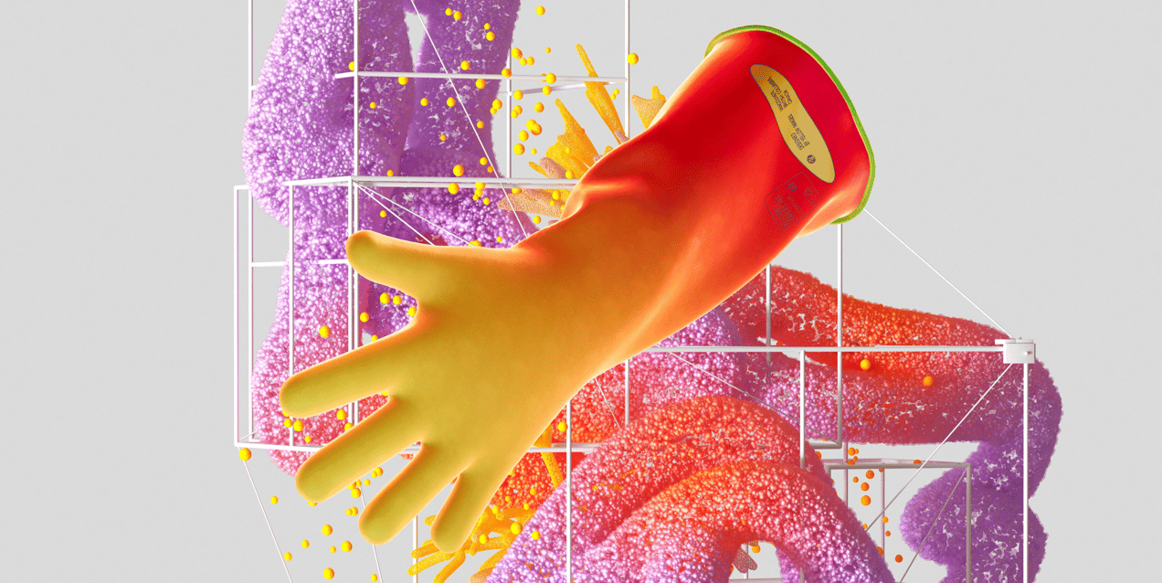 ProVisual — Long Heavy Duty Rubber Glove 3D mockup and 3D model - customize online now