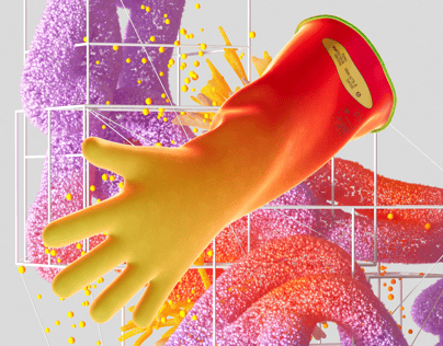 ProVisual — Long Heavy Duty Rubber Glove 3D mockup and 3D model - customize online now