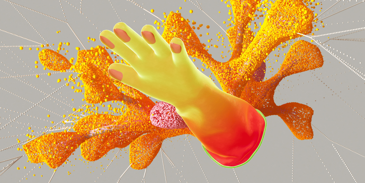 ProVisual — Long Heavy Duty Rubber Glove 3D mockup and 3D model - customize online now