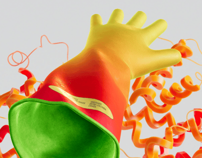 ProVisual — Long Heavy Duty Rubber Glove 3D mockup and 3D model - customize online now