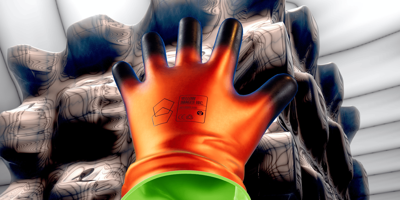 ProVisual — Short Heavy Duty Rubber Glove 3D mockup