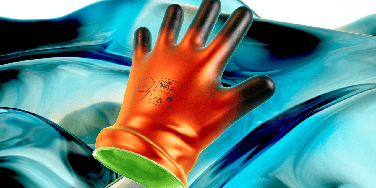 ProVisual — Short Heavy Duty Rubber Glove 3D mockup and 3D model - try it now and get yours today
