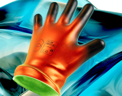 ProVisual — Short Heavy Duty Rubber Glove 3D mockup and 3D model - try it now and get yours today
