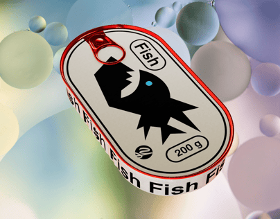 ProVisual —  200g Fish Can with Label 3D mockup and 3D model - try it now and get yours today