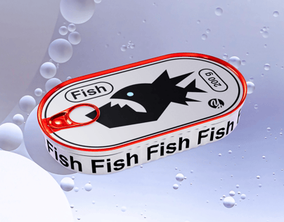 ProVisual —  200g Fish Can with Label 3D mockup and 3D model - try it now and get yours today