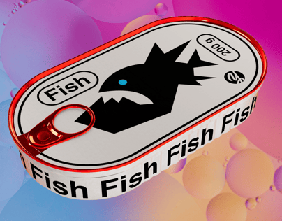 ProVisual —  200g Fish Can with Label 3D mockup and 3D model - try it now and get yours today