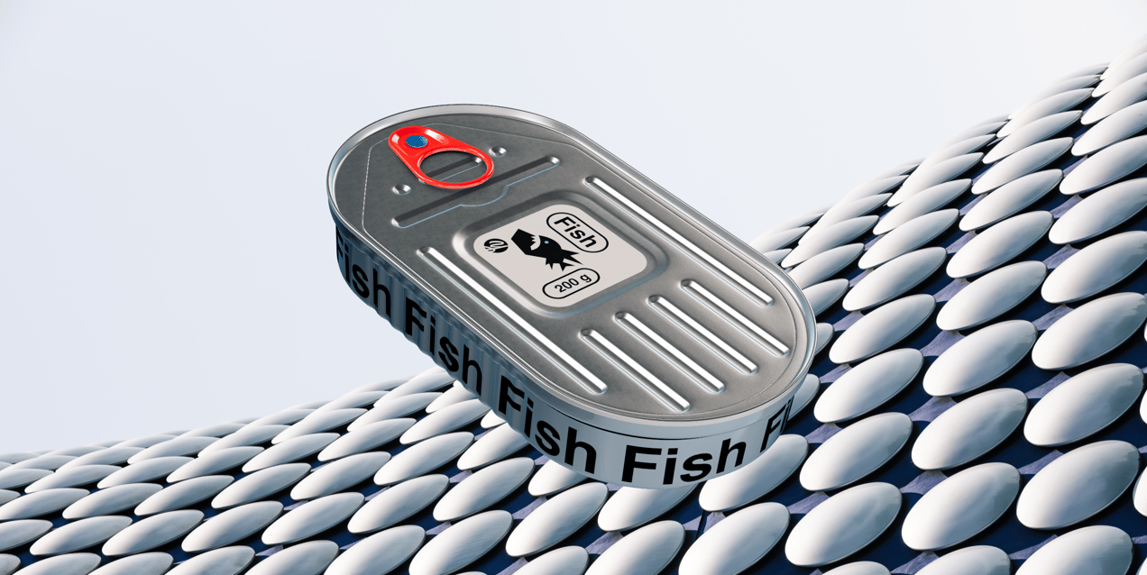 ProVisual —  200g Fish Can 3D mockup and 3D model - see every detail and customize online