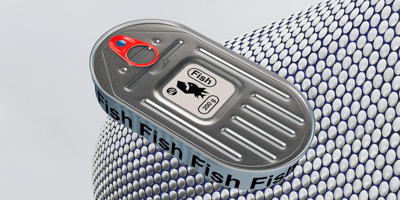 ProVisual —  200g Fish Can 3D mockup and 3D model - see every detail and customize online