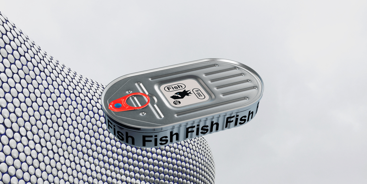 ProVisual —  200g Fish Can 3D mockup and 3D model - see every detail and customize online