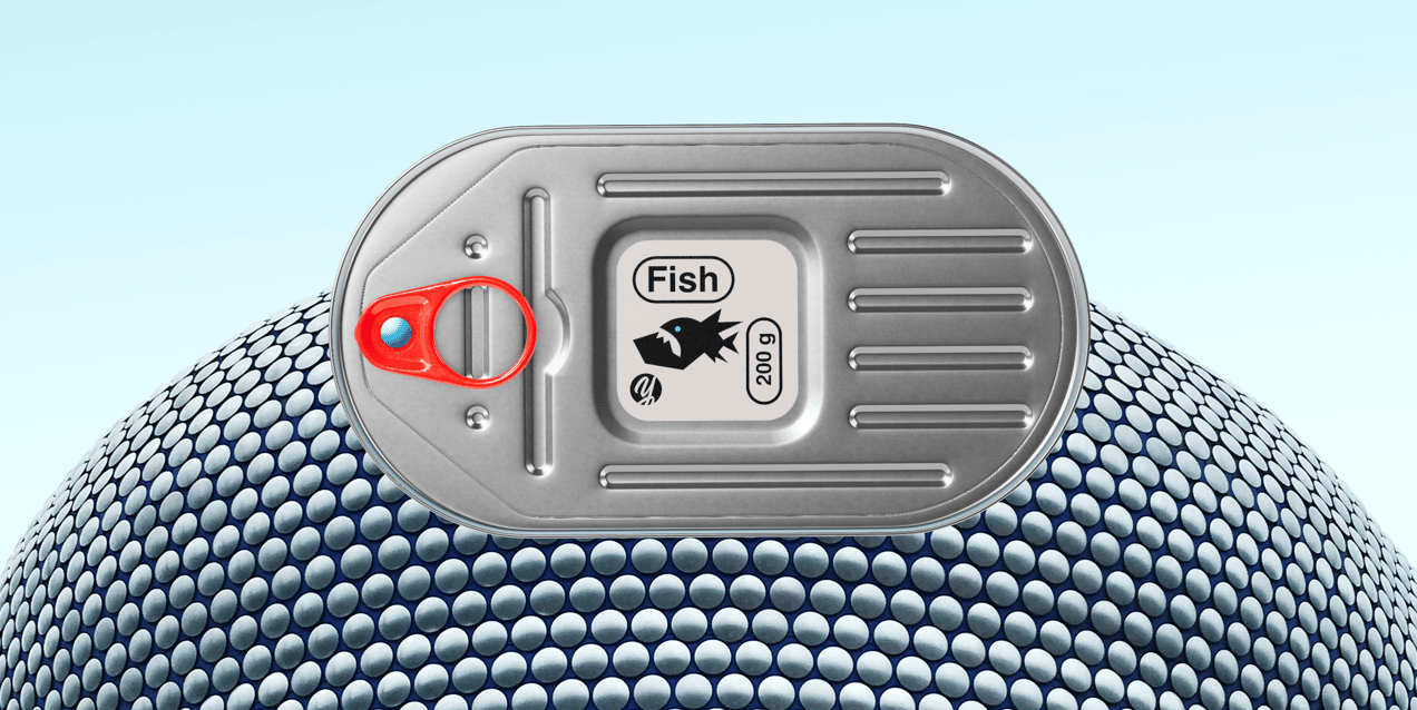 ProVisual —  200g Fish Can 3D mockup and 3D model - see every detail and customize online