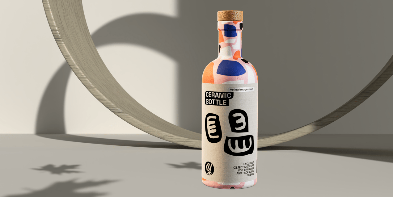 ProVisual — Ceramic Bottle with Cork 3D mockup