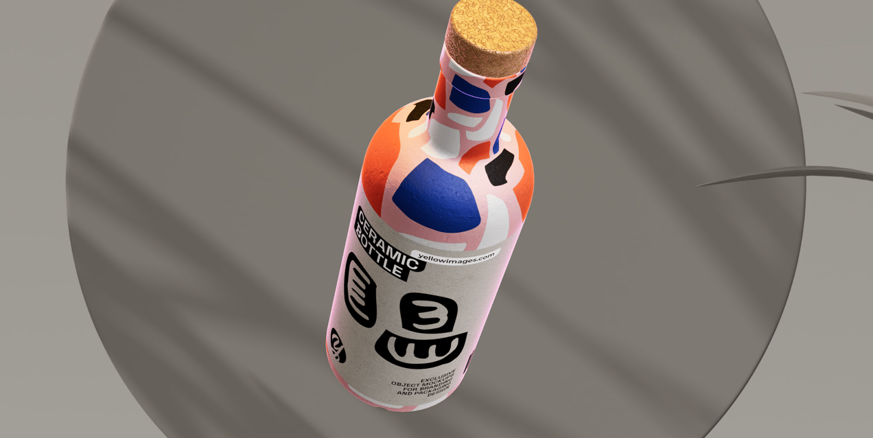 ProVisual —  Ceramic Bottle with Cork 3D mockup and 3D model - explore every detail and customize online now