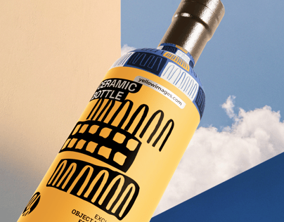 ProVisual — Ceramic Bottle with Shrink Band 3D mockup