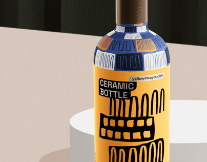 ProVisual —  Ceramic Bottle with Shrink Band 3D mockup and 3D model - customize online now