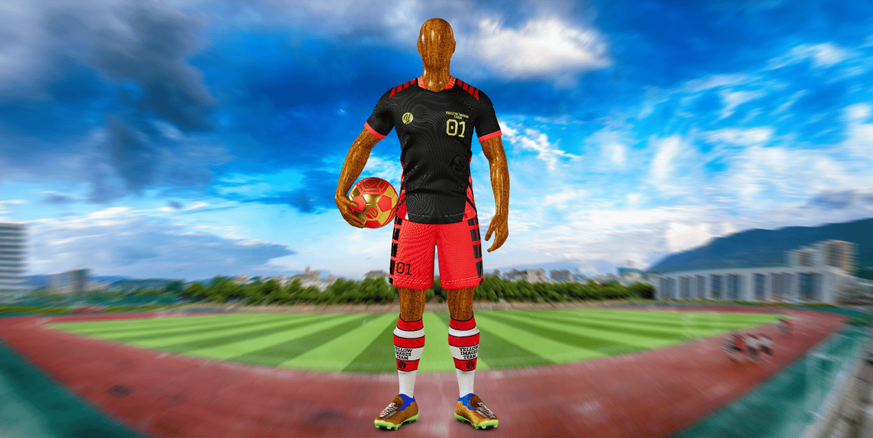 ProVisual —  Men’s Full Soccer Kit with Ball 3D mockup and 3D model - see every detail and customize online
